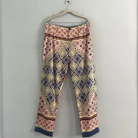 Johnny Was Pants‎ Geometric Colorful Boho Cotton Trouser Size Large - Picture 2 of 5